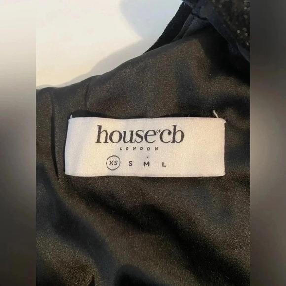 House of CB Pascale Black Deep Plunge Dress Size XS - Picture 10 of 12